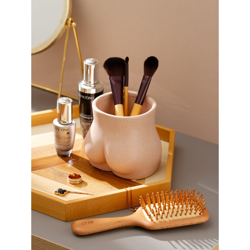 Butt Ceramic Makeup Brush Holder