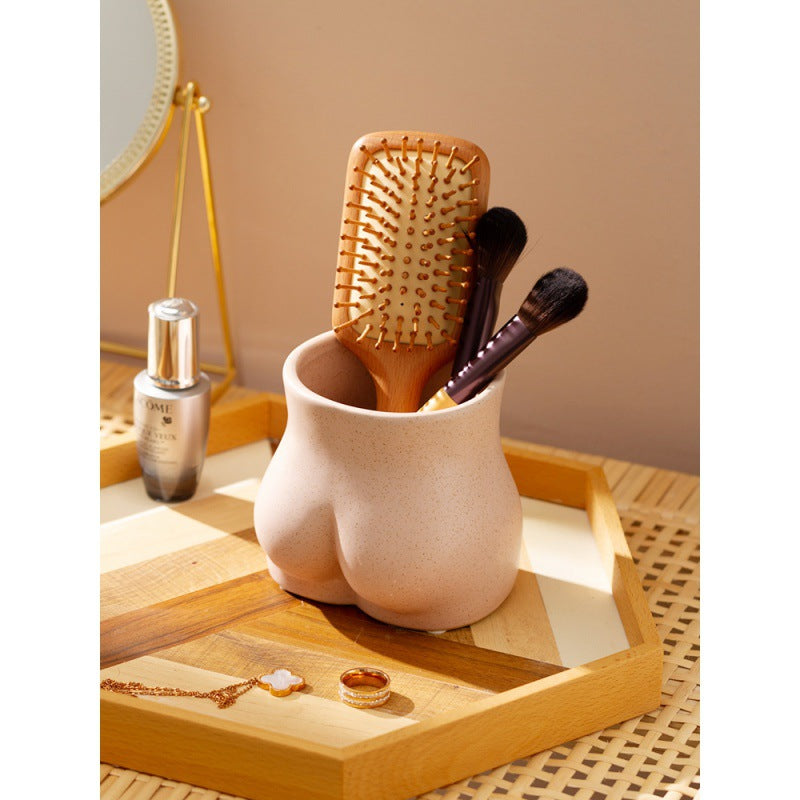 Butt Ceramic Makeup Brush Holder