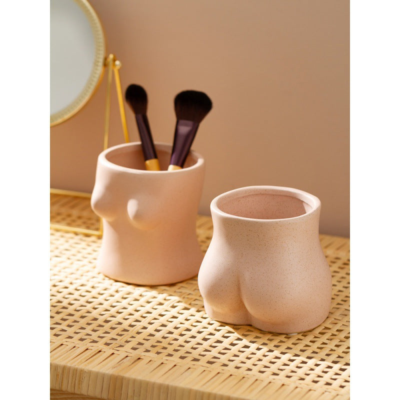 Butt Ceramic Makeup Brush Holder