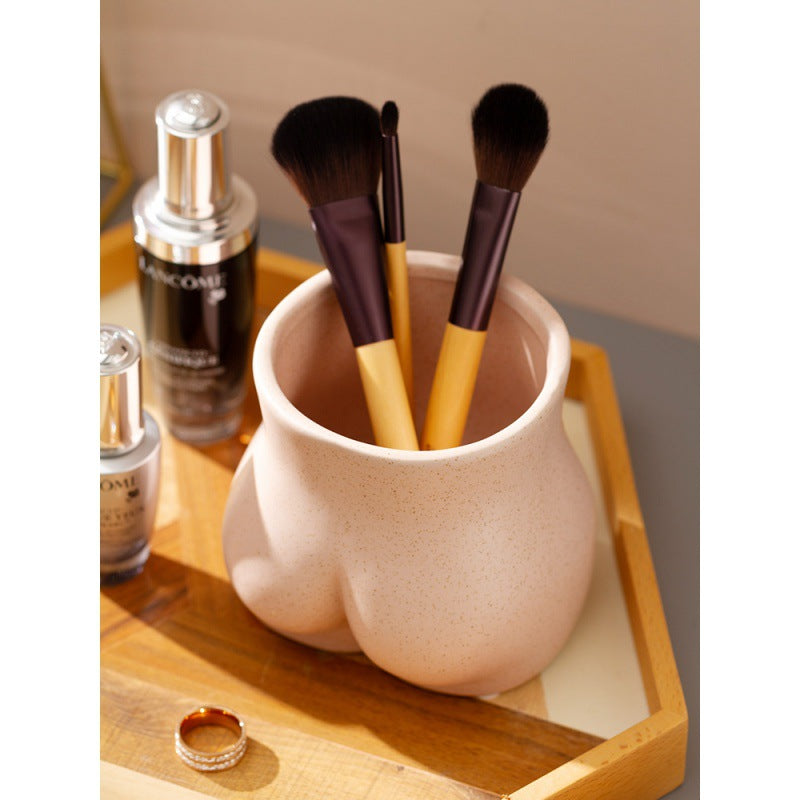 Butt Ceramic Makeup Brush Holder